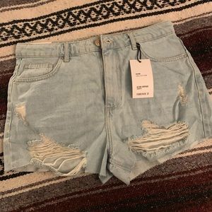 Forever 21 Destroyed High Waisted Shorts